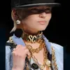 Kvinnor Hip Hop Leather Metal Halsband Märke smycken Halsband Fashion Party Accessories196L