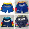 Vintage Just Navy Don Basketball Shorts Мужчина Just Don Short с карманами короткая вышивка Retro Blue Mens Zipper сшит команд