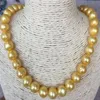 baroque 10-11mm collier de perles en or naturel des mers du sud 18 pouces fermoir en or 14k206p