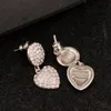 Boucles d'oreilles de luxe en forme de cœur avec diamants, boucles d'oreilles pendantes en forme de cœur à coutures rondes, boucles d'oreilles de boîte de nuit simples, boucles d'oreilles personnalisées, cadeaux PROM