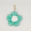 Nyckelringar Fashion Colors Key Chains For Women Girls Simple Full Ball Pompom Flowers Pendant Keychian Bag Car Chain Accessory Gifts