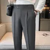Costumes pour hommes Bon Stretch Lisse Pantalon Hommes D'affaires Taille Élastique Mode Coréenne Classique Marque Casual Coton Costume Pantalon Daliy Mâle Z13