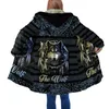 Hommes laine mélanges hiver mode hommes manteau aborigène indigène loup 3D impression épaisse polaire à capuche manteau unisexe décontracté chaud Cape manteau DP28 HKD230718