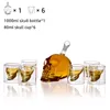 Hip Flasks Z-NING Creative Glass Skull Bottle Set Whiskey Glass Home Bar Decoration Red Wine Decanter Vodka Glass Wine Set Liquor Bottle 230718