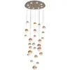 Chandeliers Modern Minimalist Staircase Long Chandelier Living Room Nordic Duplex Villa Spiral Light Luxury Ball Lamps