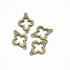 En vrac 500 pcs / lot Clover Quatrefoil Connecteur Liens Charmes Argent Bronze Plaqué 21 15mm Choisissez votre montant199B