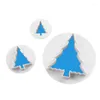 Baking Moulds 3pcs/set Christmas Tree Cookie Cutters Food-grade Plastic Cake Fondant Plunger Molds Sugarcraft Decorating Tools