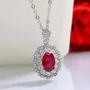 Chains 2023 S925 Silver Fashion High Grade Ruby 9 Necklace Jewelry Ins Style
