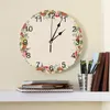 Wall Clocks Autumn Mushrooms Plants Leaves Clock Large Modern Kitchen Dinning Round Bedroom Silent Hanging Watch