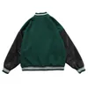 Męskie kurtki Lakible Hip Hop Furry Bone Patchwork Color Block Kurtki HARAJUKU Streetwear Bomber Jacket Men Men Baseball Coats Spring Otwea 230718