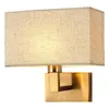 Wall Lamp American Classic Fabric Chinese Led Bedroom Bedside Light Rustic Retro Sconce For Home Aisle Corridor Stairs