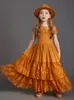 Vestidos de niña Princesa Niña de manga corta de encaje Vestido de piso largo Flor de bebé Boda Fiesta de Navidad Chaleco Ropa para niños 230718