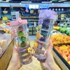 Waterflessen 700 ML Stro Cup Vrouwelijke Grote Capaciteit Plastic Leuke Student Zomer Met Filter Fruit Bloem Thee