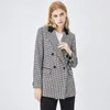 Women's Suits Retro Plaid Suit Blazers Women Autumn Tailored Coat Wool Fashion Slim Coats Casual Business Blazer Jackets Office Ladies Tops