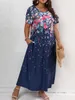 Plus size Dresses Retro Floral Print Fashion Dresses Summer Colorblock Plus Size Dress 230719