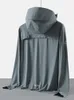 Herren-Trenchmäntel, Sommer, UPF 50, UV-beständig, für Herren, mit Kapuze, Sonnenschutz, atmungsaktiv, kühl, dünn, Windjacke, Übergröße, Freizeitjacken, 8XL