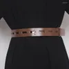 Belts Women's Runway Fashion Hollow Out Genuine Leather Cummerbunds Female Dress Corsets Waistband Decoration Wide Belt R1768