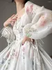 Vestidos casuais 2023 verão feminino elegante festa de formatura midi vestido estampado moda feminina retrô francês uma peça princesa