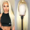 613 Light Blonde Ombre Color Remy Brazilian Straight Full Lace Wig Long Pre Pluckedless Glueless Front Lace Front Human Hair Wigs Black Wome2746