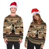 Męskie swetry mężczyźni kobiety renifery brzydkie świąteczne swetry unisex świąteczne świąteczne pulovery Nowy Rok Eve Holiday Party Ubranie 2022 Zabawny sweter L230719