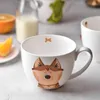 Canecas Cute Cartoon Animals Ceramic Coffee Mug Milk Tea Office Cups Drinkware O presente de aniversário para amigos