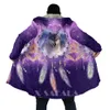 Hommes Laine Mélanges Native Wolf Animal Plume Pardessus Manteau 3D Imprimé Épais Chaud À Capuche Cape pour Hommes Coupe-Vent Polaire Unisexe Casual-5 HKD230718