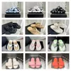 Damen klassische Perlen-Hausschuhe, Sandalen, Stiefel, Popsicle, lässig, Reißverschluss, Damenschuhe, Schwarz, Weiß, Rot, Blau, Rosa, Braun, Grün, Plateau-Slides mit Box, Designer-Luxusmarke