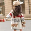 Pullover Abbigliamento per ragazze Cardigan in maglia Maglioni Lettere Maglione ricamato Cappotti Allentato Addensare Cardigan lungo Maglieria Soprabito Stampa Bambini HKD230719