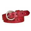 Neck Ties 23cm Fashion Women Belt Brand Designer Luxury Full Grain Leather äkta cowskin ihåliga damer 230718