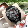 Relógios Mecânicos Automáticos R ichars New Milles Barrel Watch Masculino e Feminino Quartz Personality Trend Edição Limitada Black Technology Watch LL