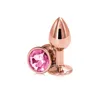 Anal Toys Rainbow Rose Gold Pink Small Size Set Heart Shaped Crystal Metal Bead Butt Plug Jewelry Sex Toy 230719