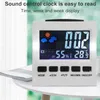 Orologi da tavolo Orologio digitale Data Settimana Ora Display a LED Retroilluminato Desktop Home Office Calendario Bianco Alimentato a batteria