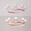 Lampes suspendues nordique Led enfants lampe luxe couronne rose lustre pour enfant pépinière chambre cuisine salle à manger luminaires