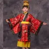 child chinese traditional hanfu dress men boys emperor king Stage red Clothing children costumes tang suit kids robe hat sets200K