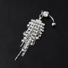 Crystal Rhinestones Belly Button Rings Fashionable Stainless Steel Navel Rings Tassel Belly Piercing Jewelry For Women234o