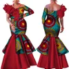 Danshiki Africa Dress for Women Bazin Riche ombro único Vestido de festa de casamento sexy com decote em barra Tradicional roupa africana WY4224237h