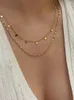 Chaînes Mode Européenne Et Américaine Multicouche Paillettes Doux Simple Polyvalent Collier En Acier Au Titane Pour Femmes