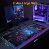 City night view RGB Mouse Pad Black Neon lights Gamer Accessories LED MousePad Large PC Desk Play Mat with Backlit gaming desk Y07236d