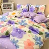 Bedding sets Tulips Duvet Cover Set with Flat Sheet Pillowcases Fashion Twin Double Queen Size Bed Linen Soft Boys Girls Bedding Kit 230718