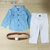 Conjuntos de Roupas Estilo Masculino Roupas de Meninos Adolescentes Moda Calças de Camisa Simples Conjunto de 3 Peças para Roupas de Meninos Bebês Roupas de Crianças Conjunto de Bebê BC1105 Z230719