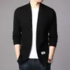 Herrtröjor 2022 Fashion Mens Cardigan Jackets Coats Streetwear Trend Windbreaker Autumn Overcoat Casual Sweater Jacket Men Clothing Black L230719