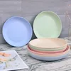 Lot de 4 assiettes légères et épaisses en paille de blé incassable pour le dîner au micro-ondes en plastique sans BPA