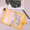 Mini PU Leer A6 Binder Budget Planner Notebook Cash Envelop Organizer Systeem Met Duidelijke Rits Zakken Onkostendekens