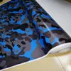 Arctic Blue Snow Camo Car Wrap Vinyl med Air Release Gloss Matt Camouflage som täcker lastbil Båtgrafik Självhäftande 1 52x30M 310S
