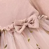 Girl's Dresses ma baby Toddler Infant Kid Baby Girls Dress Bow Floral Tulle Long Sleeve Dresses For Girls Fall Spring Clothing