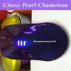 Film d'enveloppe de vinyle caméléon brillant perle bleu violet avec bulle d'air brillant flip flop paillettes perle autocollant d'enveloppe de voiture taille1 52 290x