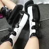 Boots Spring Autumn Think Heels Square Toe Mixed Colors Buckles Rivet Women Short Equestrian Ladies Ankle Motorcycle Botas