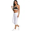 Leggings femininas com cadarço skinny crop feminina slim capri branco minimalista moda verão calças médias diárias para