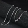 Kedjor 2mm bredd Real S925 Sterling Silver Double Box Combination Exquisite Squrare Chain Necklace For Man Woman Unisex Jewerly