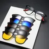 Occhiali da sole VCKA 6 in 1 Polarizzati Uomo Donna Clip magnetica su occhiali TR90 Montature per occhiali da vista ottici Magnet Eyewear 230718